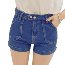 Load image into Gallery viewer, High Waist Denim Shorts