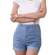 Load image into Gallery viewer, High Waist Crimping Denim Short