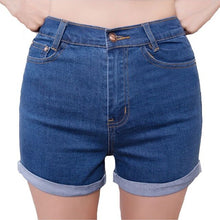 Load image into Gallery viewer, High Waist Crimping Denim Short