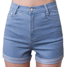Load image into Gallery viewer, High Waist Crimping Denim Short