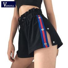 Load image into Gallery viewer, Vangull Buttons Split Side Women Short