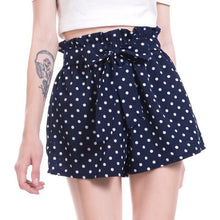 Load image into Gallery viewer, Frill Trim Bow Tie Dots Casual Short
