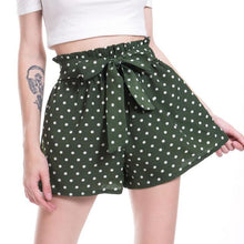 Load image into Gallery viewer, Frill Trim Bow Tie Dots Casual Short
