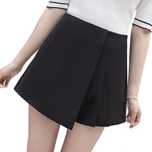 Load image into Gallery viewer, Solid color high waist pleated skirt short