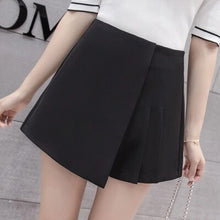 Load image into Gallery viewer, Solid color high waist pleated skirt short