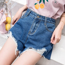 Load image into Gallery viewer, Blue Crimping Denim Shorts
