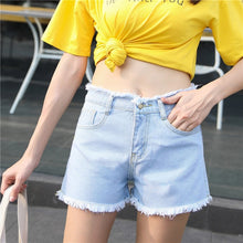Load image into Gallery viewer, Blue Crimping Denim Shorts