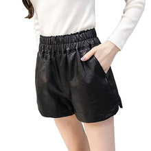 Load image into Gallery viewer, Black Casual faux leather short